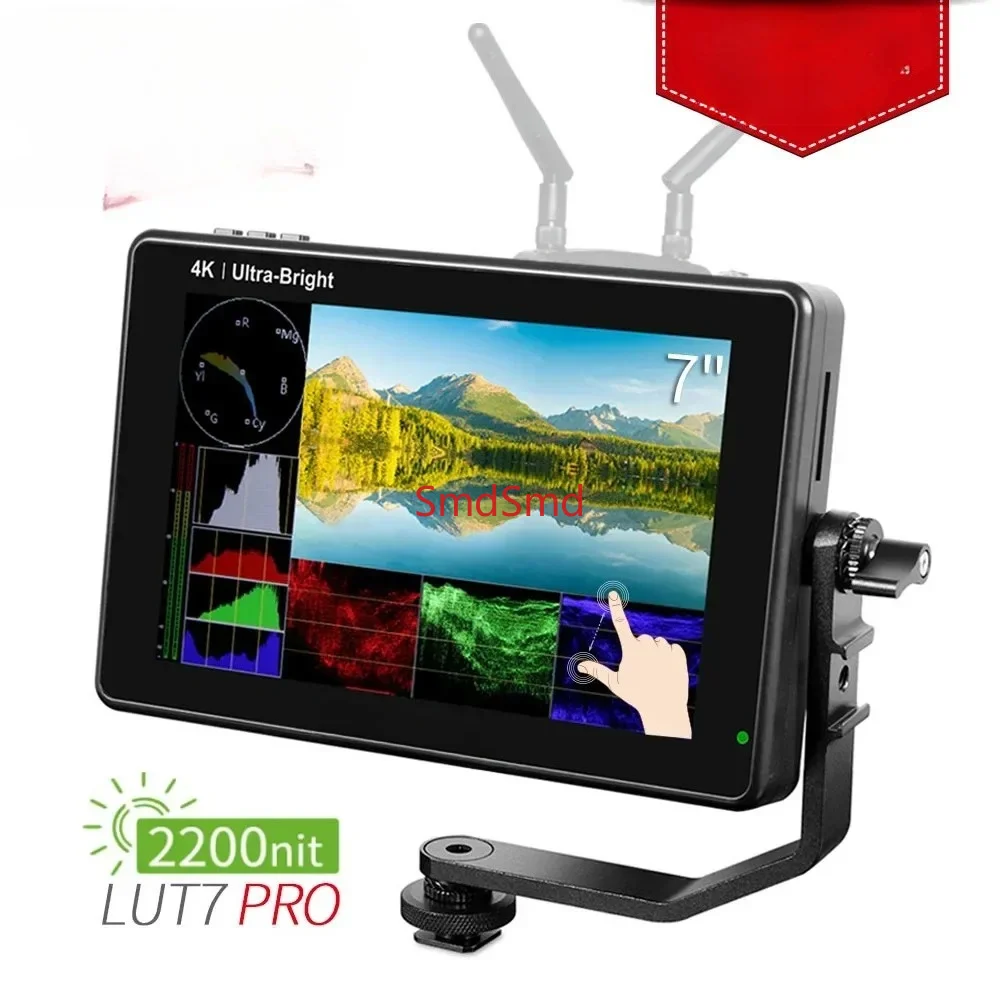LUT7 PRO 7 Inch 2200nits 3DLUT Touch Screen DSLR Camera Field Director AC Monitor with F970 External Power