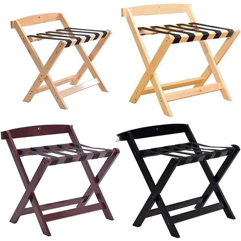Solid Wood Folding Luggage Rack for Hotel and Home Use Durable Storage Stand Space Saving Design Easy to Assemble Portable