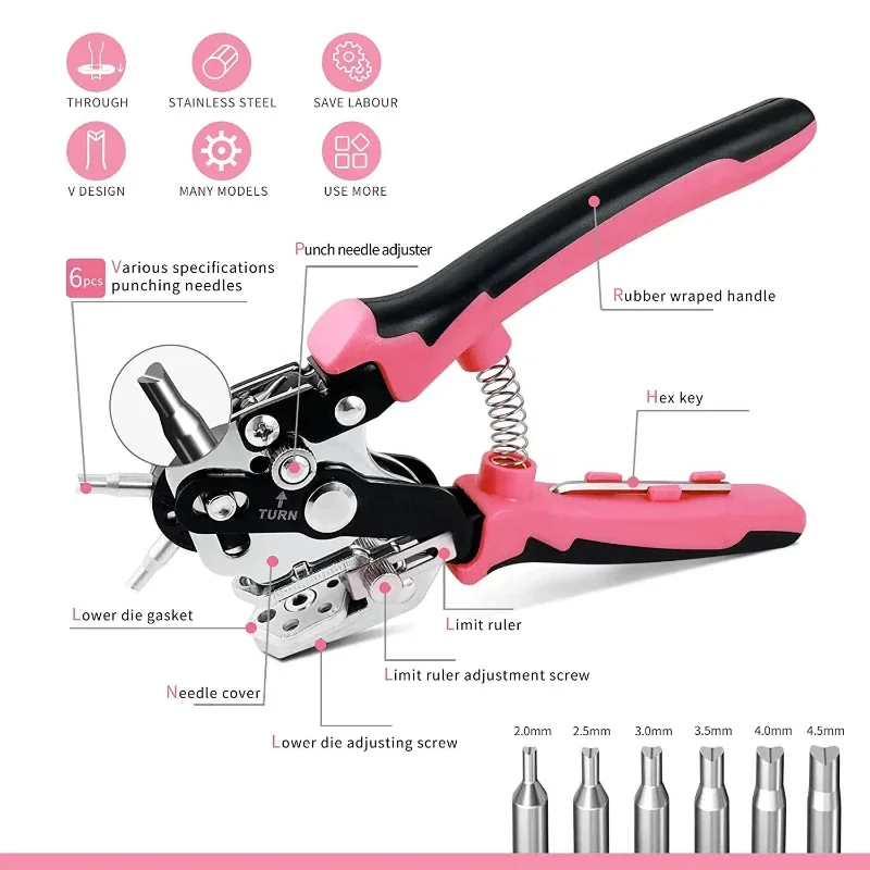 Huishoudelijke Riem Ponsmachine Taille Riem Ronde Ring Gat Ponsmachine Industriële Opening Klem Kiel Tang