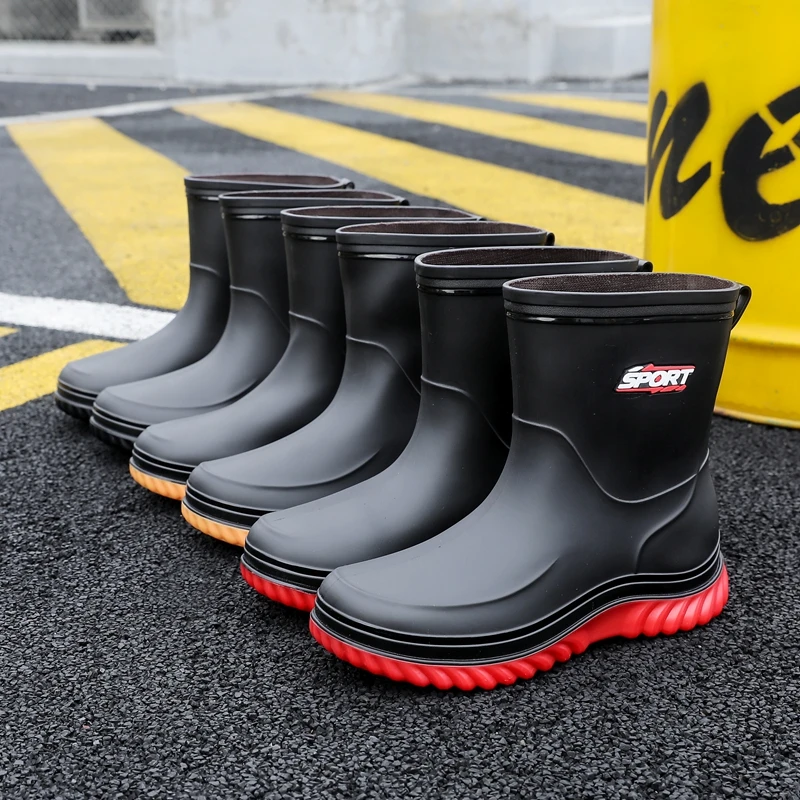 おしゃれなミッドカーフレインブーツ メンズ アウトドア フィ - Fishing Boots のレビューと価格