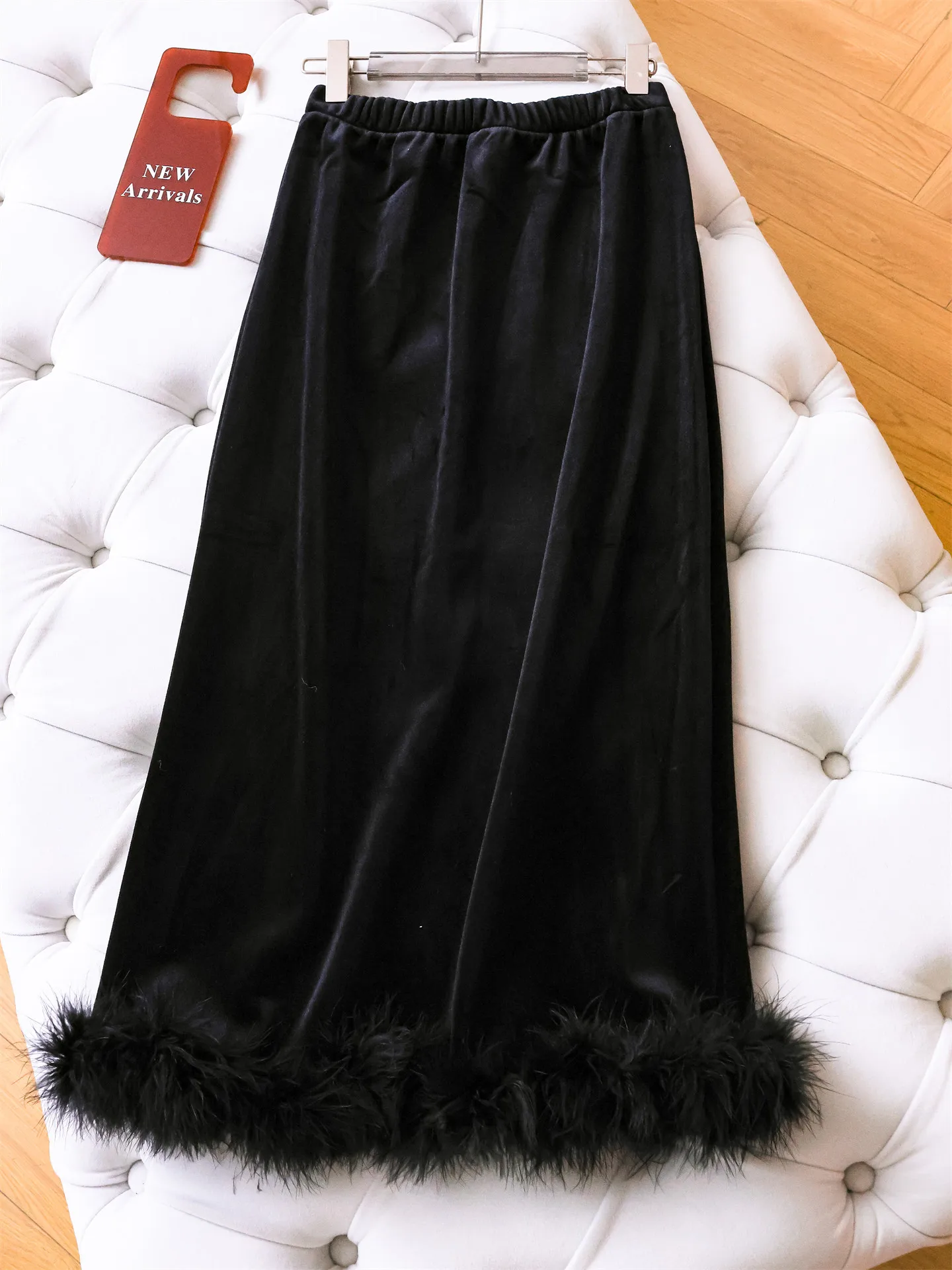 Thickened Fleece High Waist Straight Leggings Women's  Skirt Winter New Style Casual Warm Polyester Fiber Standard Version