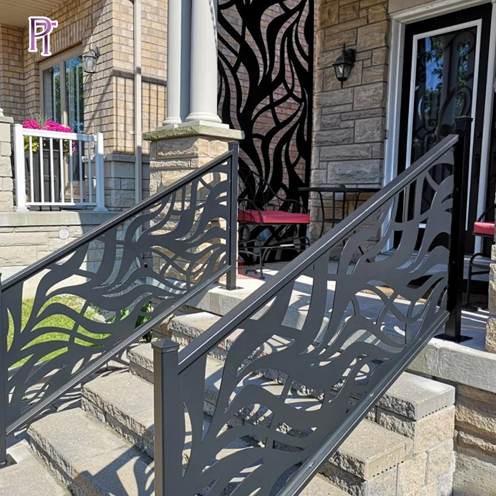 سعر التخصيص في الهواء الطلق الخارجي درابزين الحديد المطاوع آخر الألومنيوم الدرابزين أنبوبي الصلب شرفة تصاميم درابزين