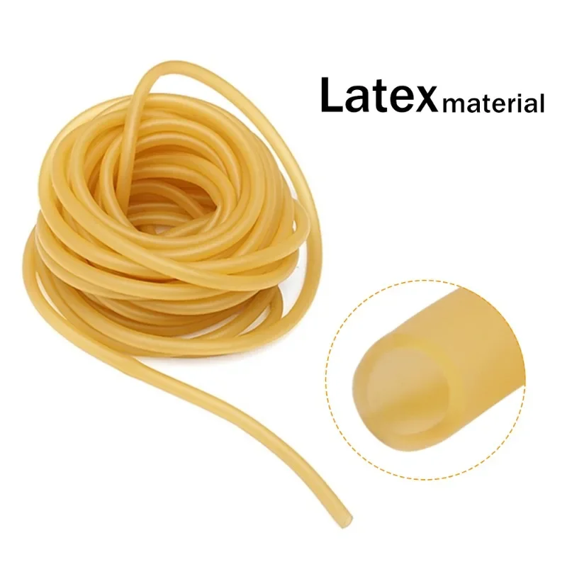 

10/30M Nature Latex Rubber Hoses 1.6 ~ 9mm Beige Elastic Surgical Medical Tube Rubber Bands Yellow Slingshot Catapult