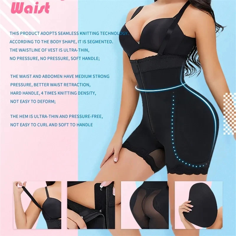 Butt Lifter Shapewear Full Body Shaper Underwear Fake Buttocks Lingerie Hip Pads Enhancer Shapwear Brief Straps Slimmer Waist