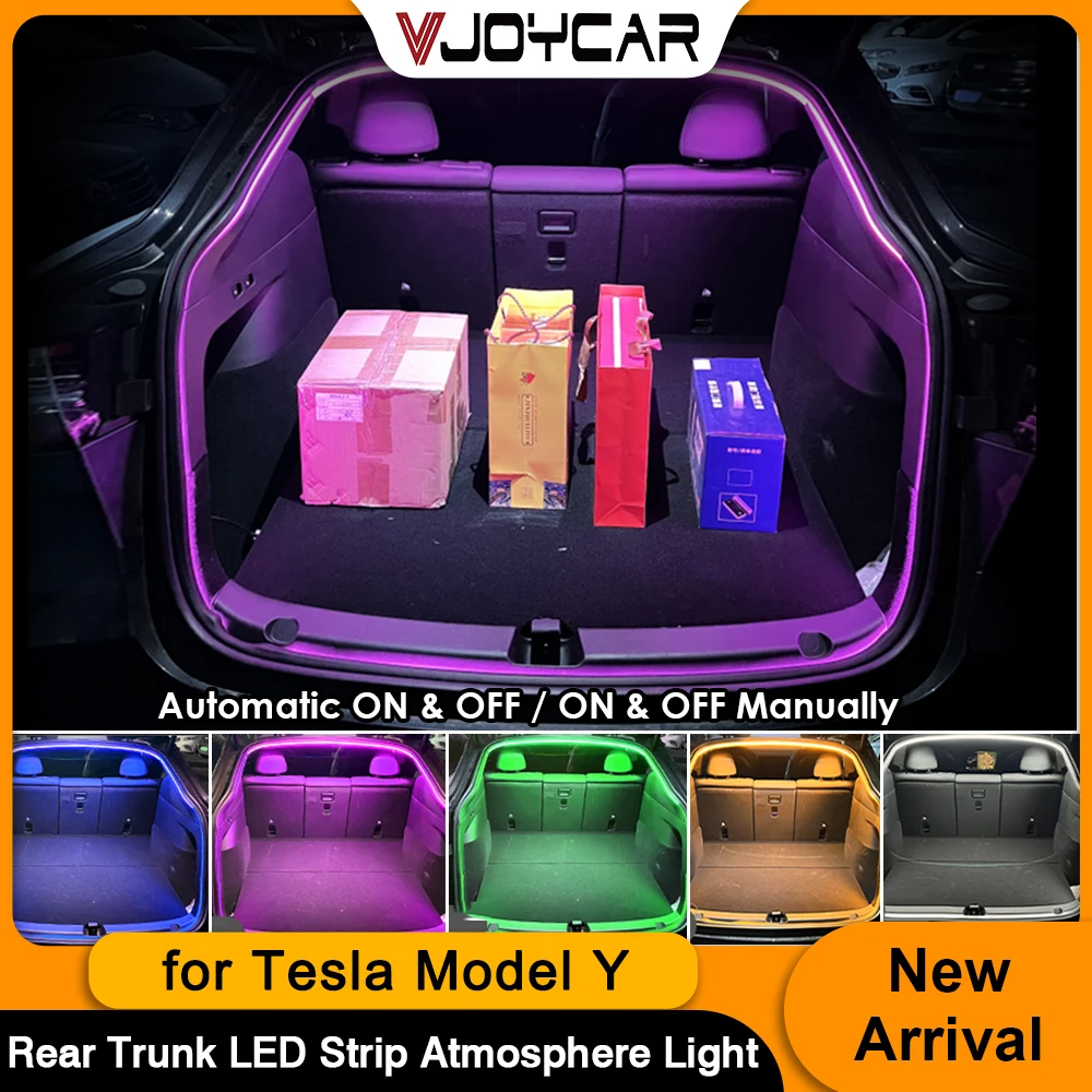 Latest Rear Trunk LED Light for Tesla Model Y Romantic Atmosphere Strip Modified Universal Brighten Plug&Play Interior Accessory