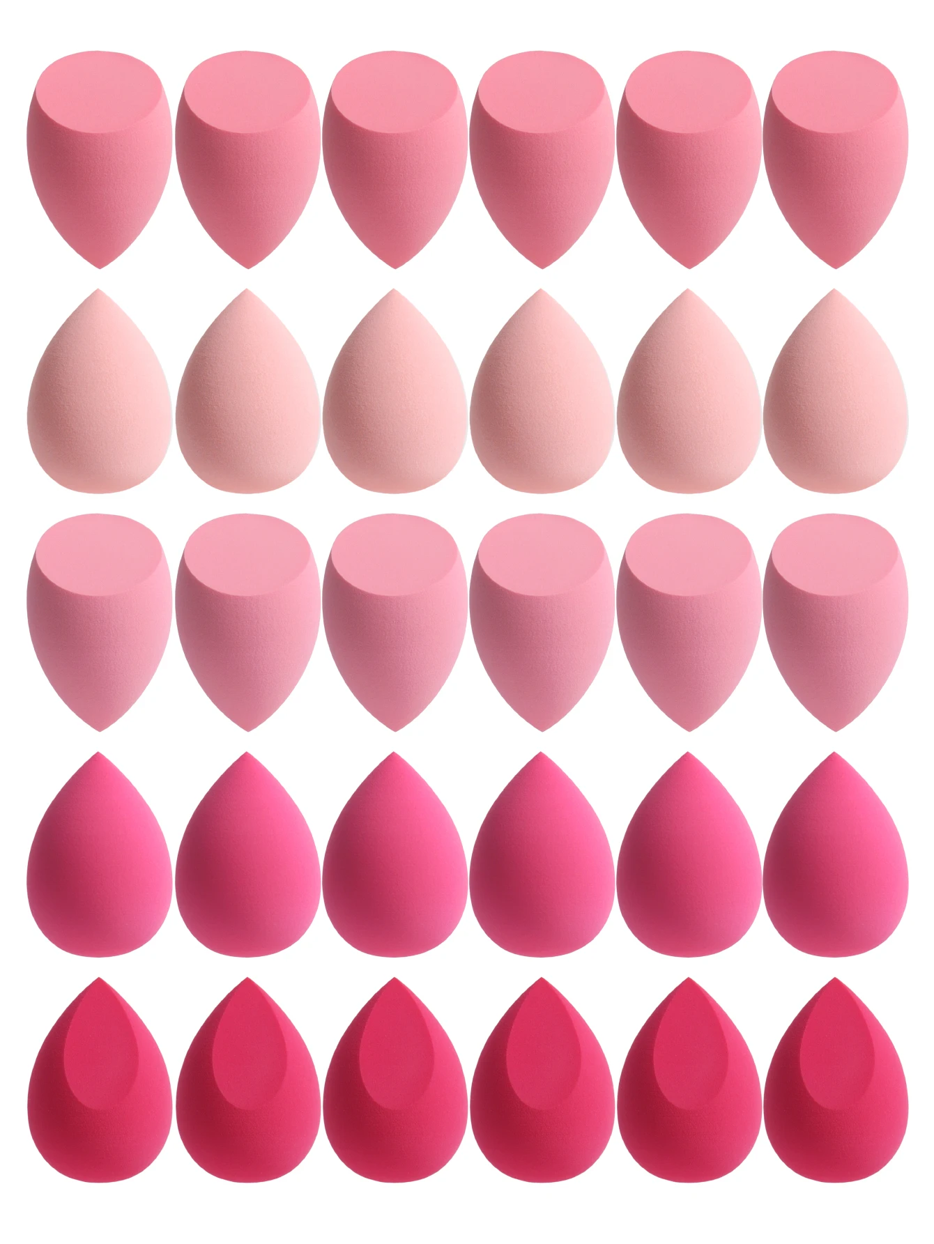 30 Beauty Eggs (Makeup Sponges) Foundation Make-Up Mixed Beauty Sponge, Liquid, Cream and Powder Without Blemish, Multi-Color C