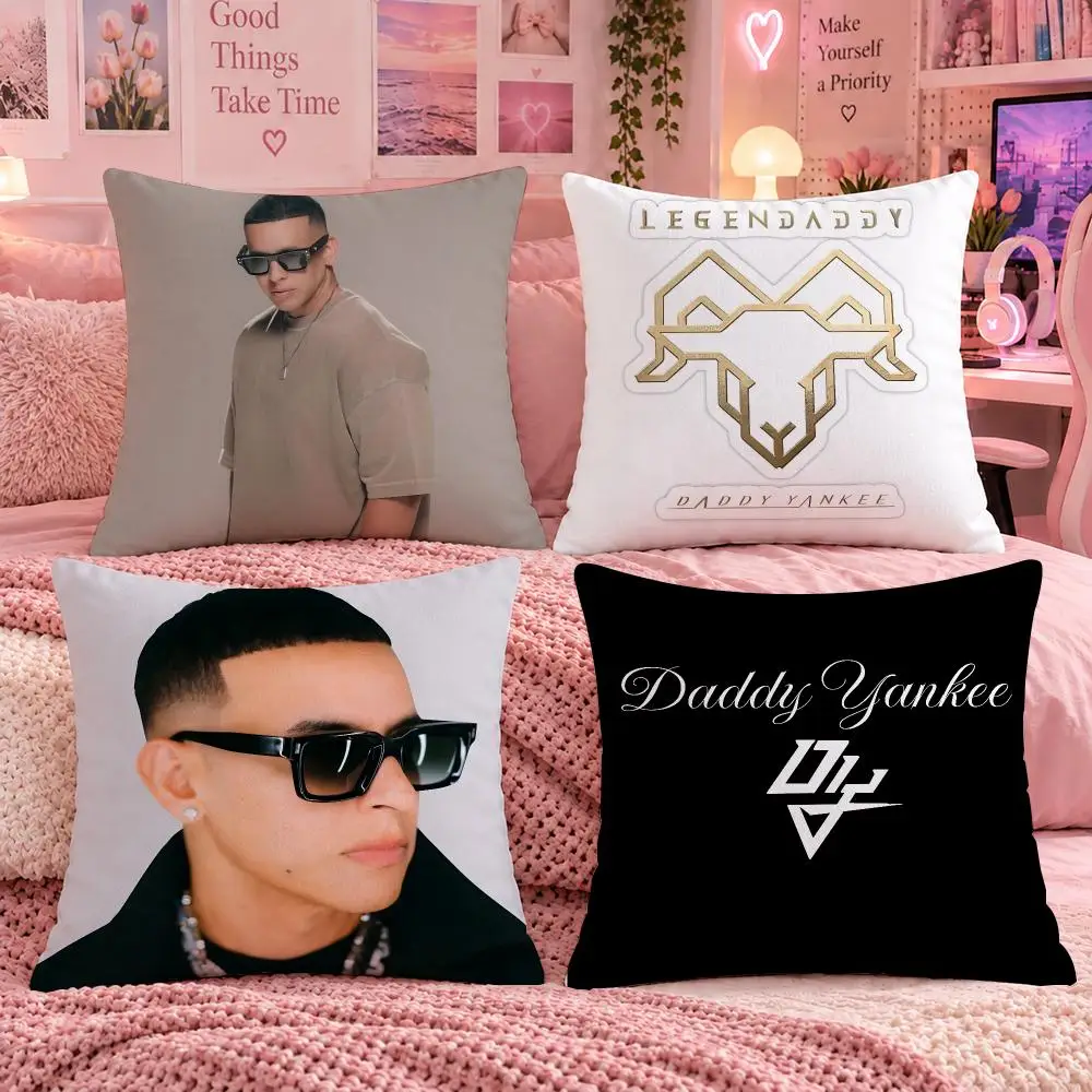 Singer Pop Music D-Daddy Yankee Cushion Cover Double Sided Print Short Plush Pillow Sofa Bedroom Dorm Room Decor Gift