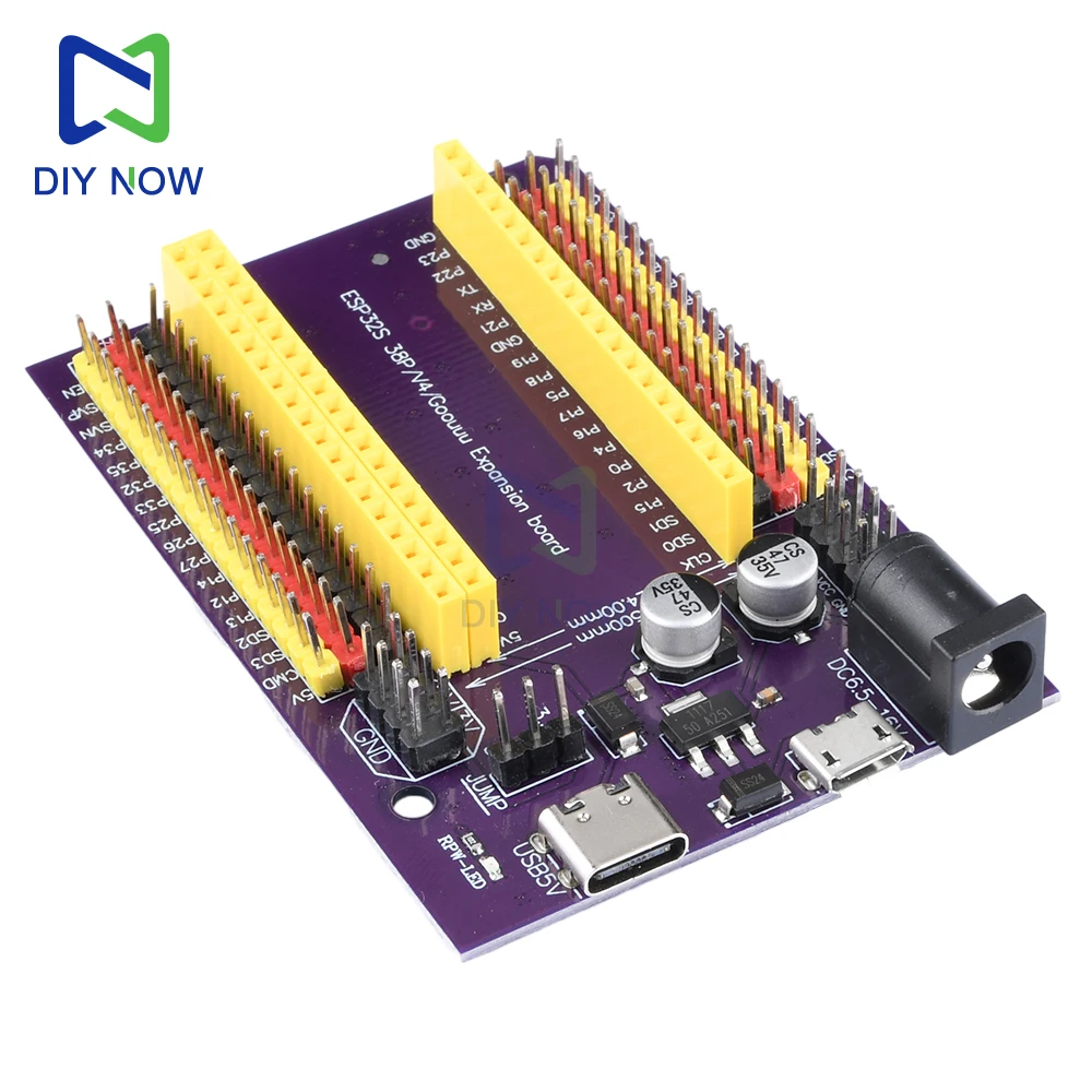 ESP32 ESP32S Expansion Board Double-Row Female Socket Compatible With 38Pin Esp32 Development Board Port  TYPE-C, MICRO USB, DC