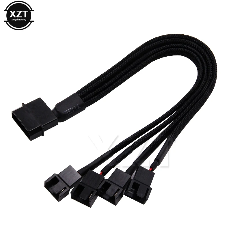 Neueste 4pin ide molex zu 4-port 3pin/4pin netzteil stecker kühler lüfter adapter stromkabel splitter für pc computer gehäuse