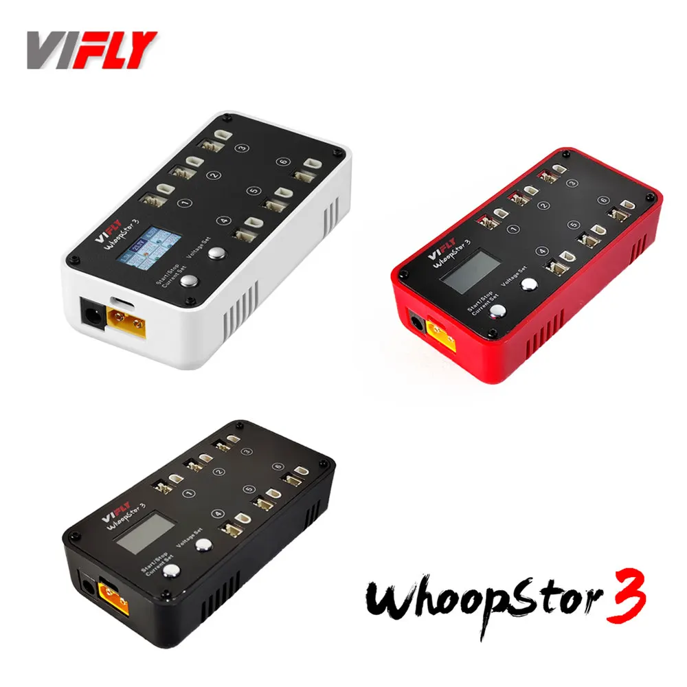 

VIFLY WhoopStor 3 V3 6 Ports 1S LIPO Battery Charger Discharger Storage Function for FPV Tinywhoop 4.2V 4.35V BT2.0 PH2.0