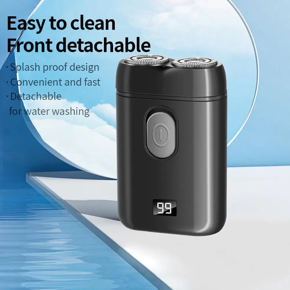

Father Boyfriend Gift Beard Trimmer Portable Electric Rechargeable USB Shaving Tool Powerful Sharp Nice Travel Rotary Razor Men