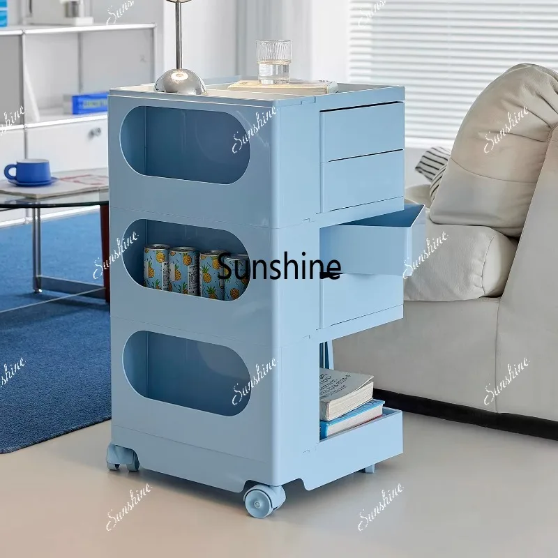 Creative Mobile Small Cart Home Living Room Nordic Bedside Table Simple Sofa Storage Side Table Boby Trolley-220