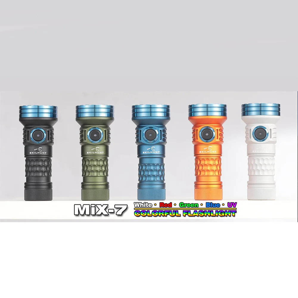 Skilhunt MiX-7 Multi-color Mini Flashlight Rechargeable EDC Flashlight 18350 Magnetic Charging LED Flashlight