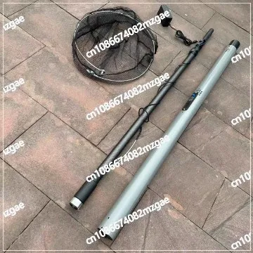 4.2 Meters Aluminum Alloy Ultra-light Fishing Tool  Automatic Telescopic Fishing Net ﻿전기뜰채