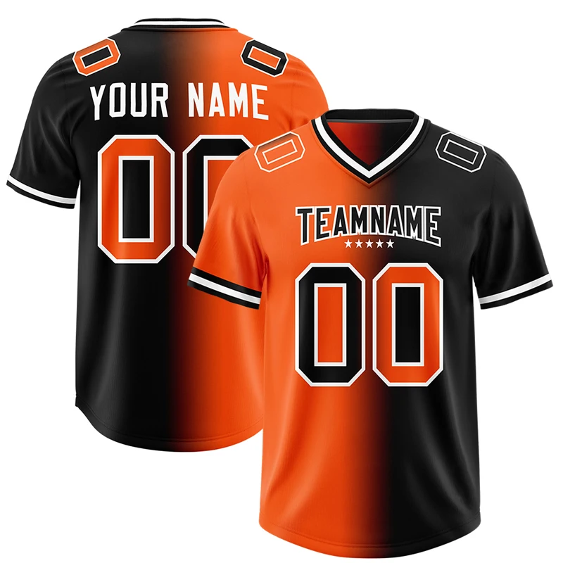 Custom American Football Wear Design Stitched Team Name Number Rugby Match Training Uniform Gradient Change Casual for Unisex