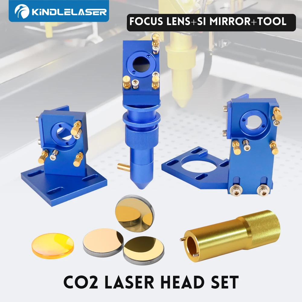 Kindlelaser K Series CO2 Laser Head Set D12/20 Laser Head Lens Dia.12/20mm Si Mirror D20 for K40 Laser Engraving Cutting Machine