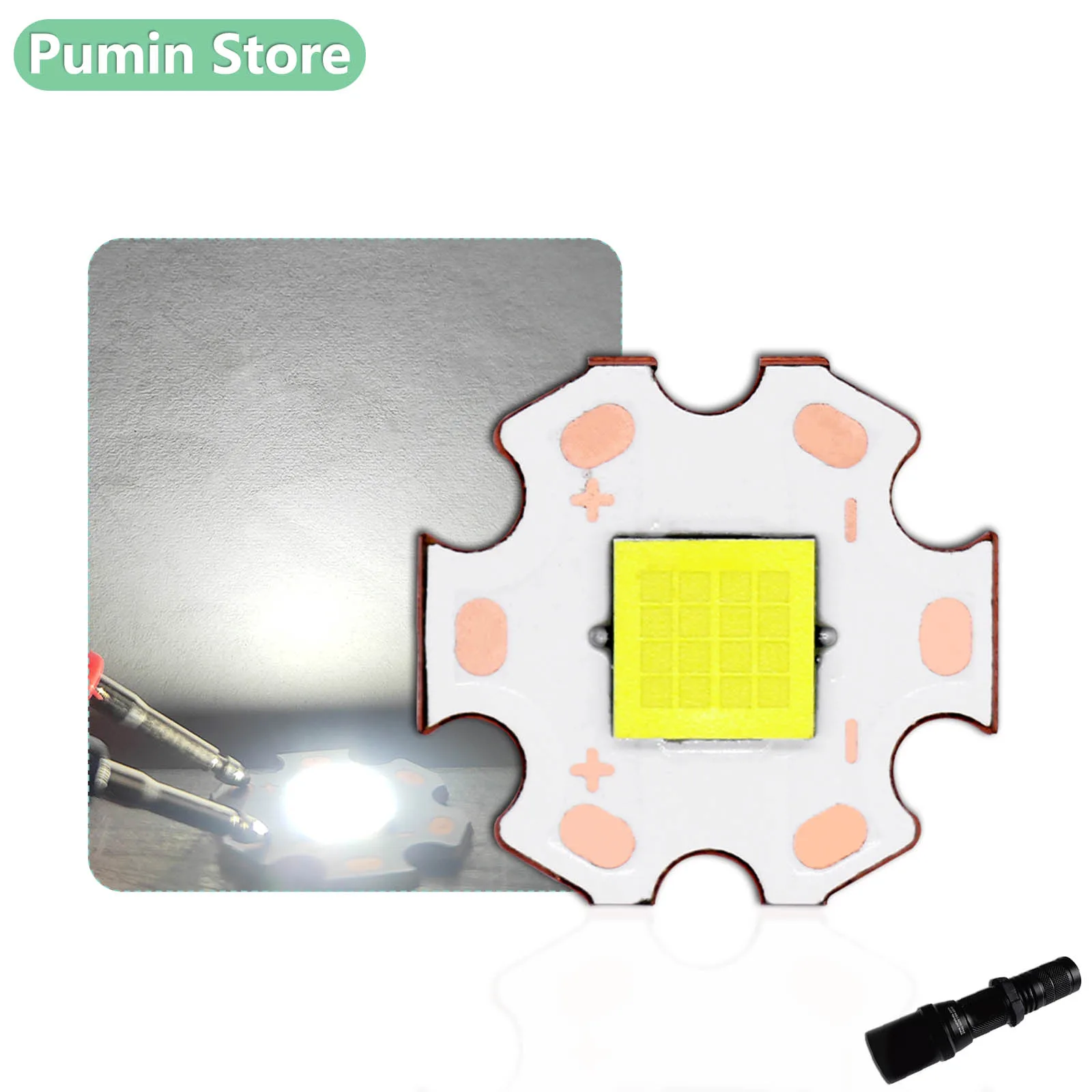 

LED Bead Light Source 20mm 45*45mil DC3-4V 6000-7000K 10W 20W 30W For Motorcycle Light Beads DIY Projection Lights Light Source