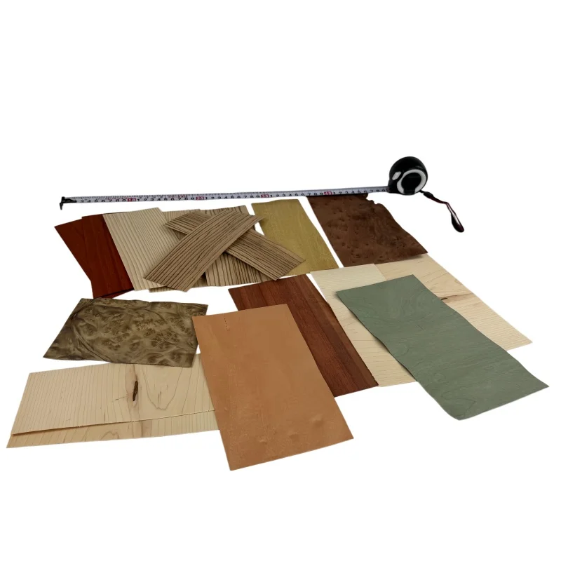 

0.5mm（Mixed Veneer Sheets Pack） Natural Wood Veneer Offcuts Exotic Veneer DIY Craft Material Guitar body veneer