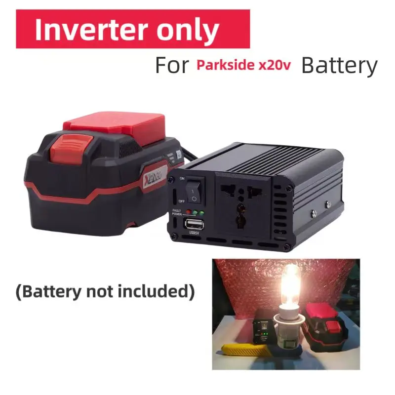 

Power Converter Inverter 200W For Lidi Parkside x20v Team Battery Portable Power Station,With USB(Tools Only)