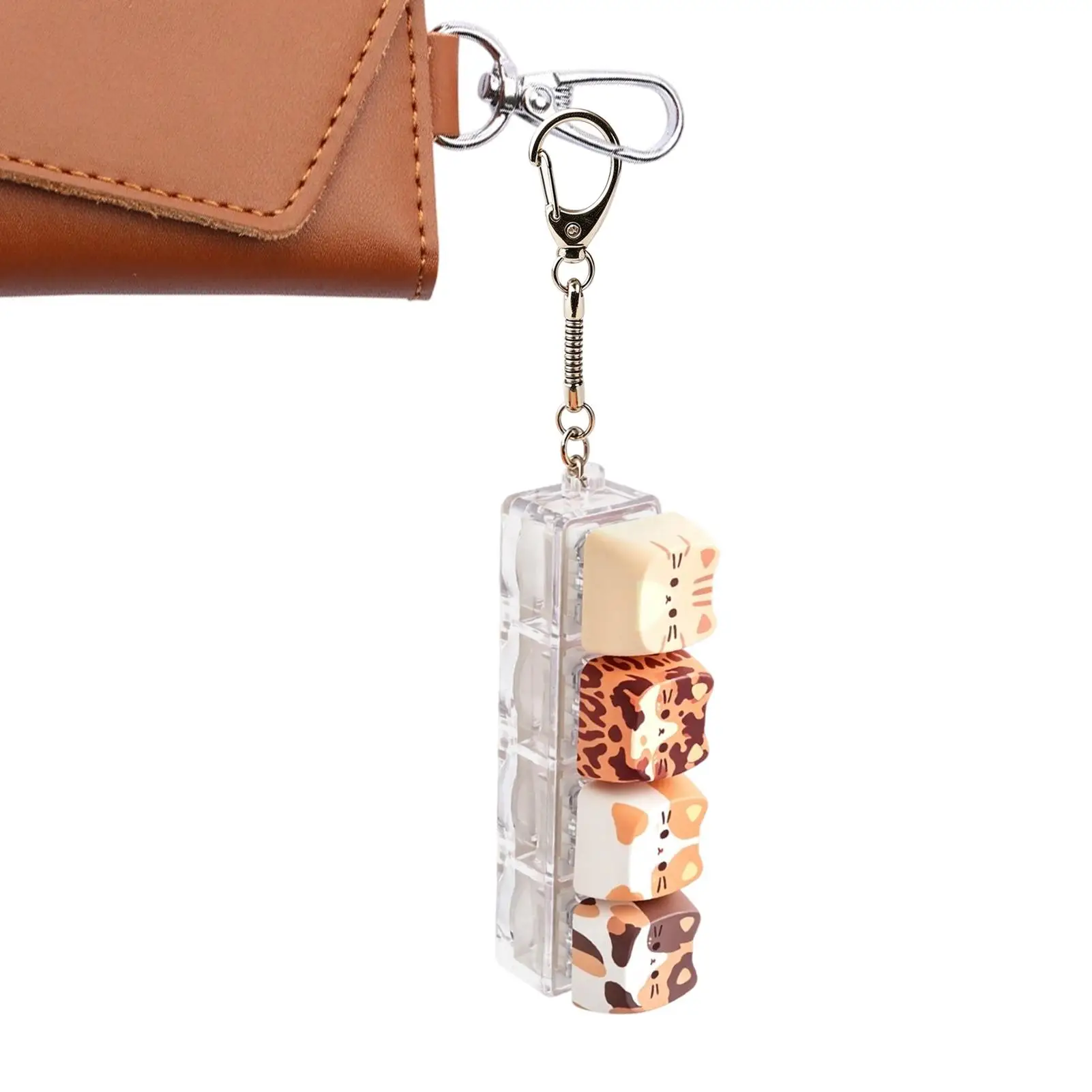 Keyboard Fidget Toy Soothing Small Cute Cat Keyring Pendant Keyboard Button Clicker Keychain For Men Women Kid Work Travel