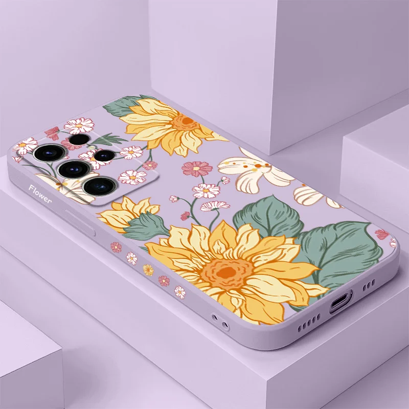 

Autumn Daisy Phone Case For Samsung Galaxy S25 S24 S23 S22 S21 S20 S10 S10E Ultra Plus FE Note 20 Ultra Plus Cover