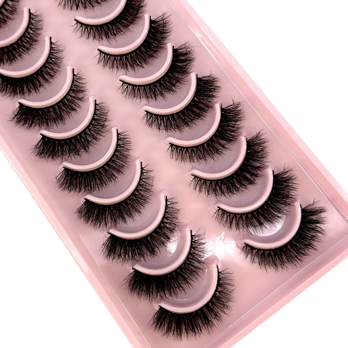 10 Paar Foxy Russian Strip Flauschige Nerz-Wimpern, Russische Volumen-Wimpern, Künstliche Wimpern, Dramatische Unordentliche Nerz-Wimpern, Voluminös Lang