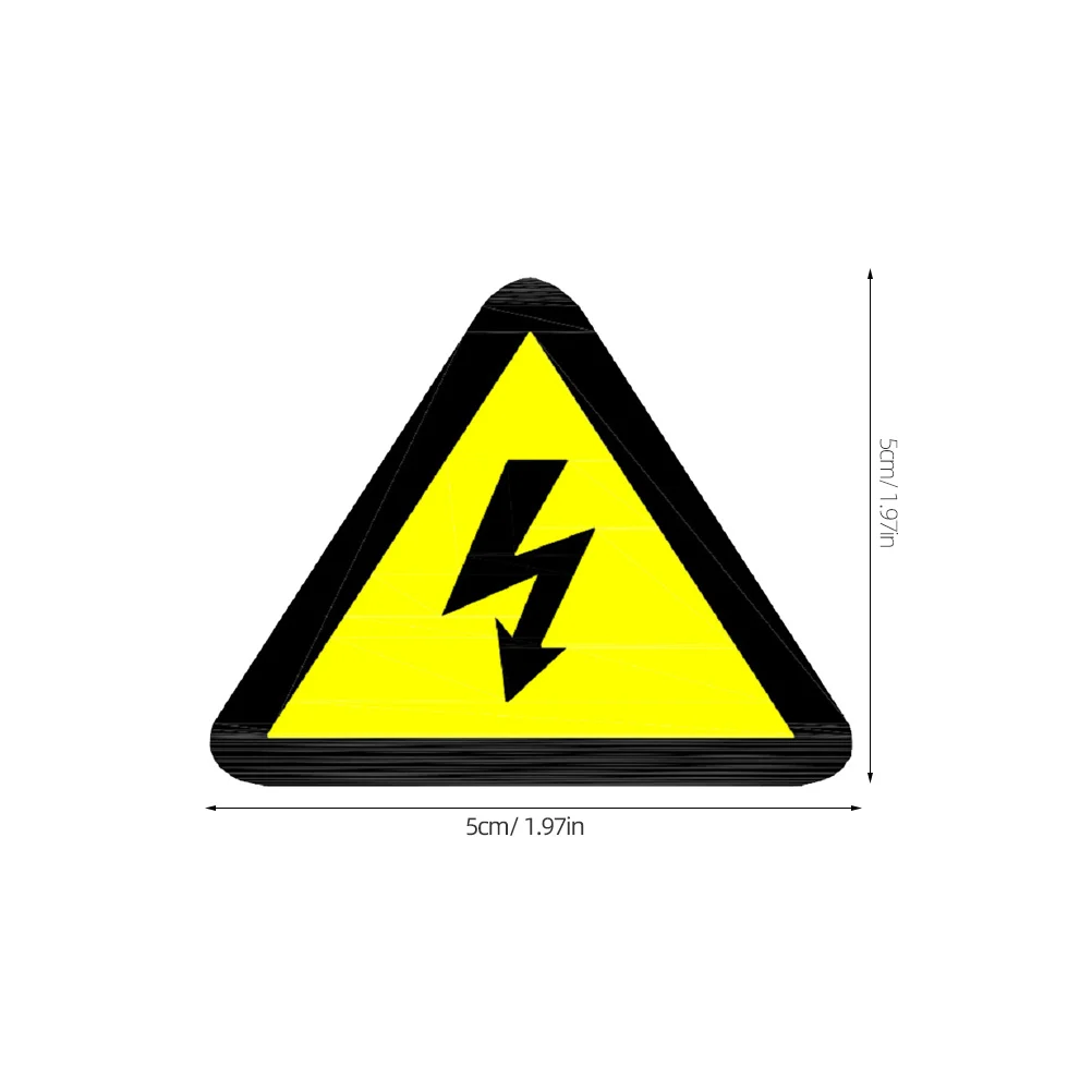 50 قطعة من ملصقات التحذير ذات الجهد العالي، ملصقات كهربائية على شكل مثلث أصفر، علامات أمان لآلات الألواح الكهربائية