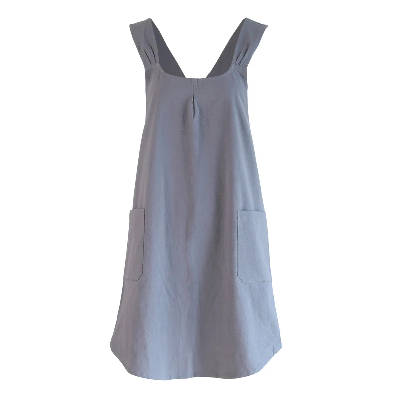 For Women With Pockets Aprons Cross Back Aprons For Women, Smock Apron With Pockets Cute Gardening Dress Crossed Aprons