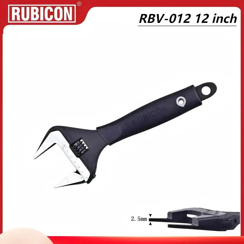 

RUBICON RBV-006 RBV Series Short Handle Adjustable Wrench Narrow Jaw Ratchet Wrench Durable and Versatile Design Easy to Operate