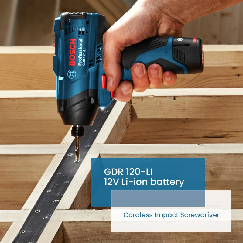 Bosch GDR120-Li Electric Drill Cordless Driller 100Nm Torque 12V Jack Impact Wrench Screwdriver Bosch Power Tools with 2 Battery