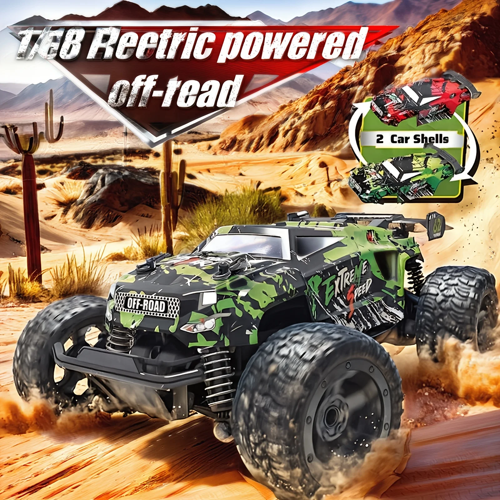 Livraison rapide américaine, véhicule tout-terrain télécommandé Monster LED tout-Terrain 2,4HG, moteur sans balais, vitesse maximale 28, enfant