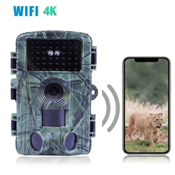 2.7K 60MP WiFi Trail Camera Night Vision Waterproof Hunting Camera with 2 Inch Screen for Outdoor Wildlife Monitoring