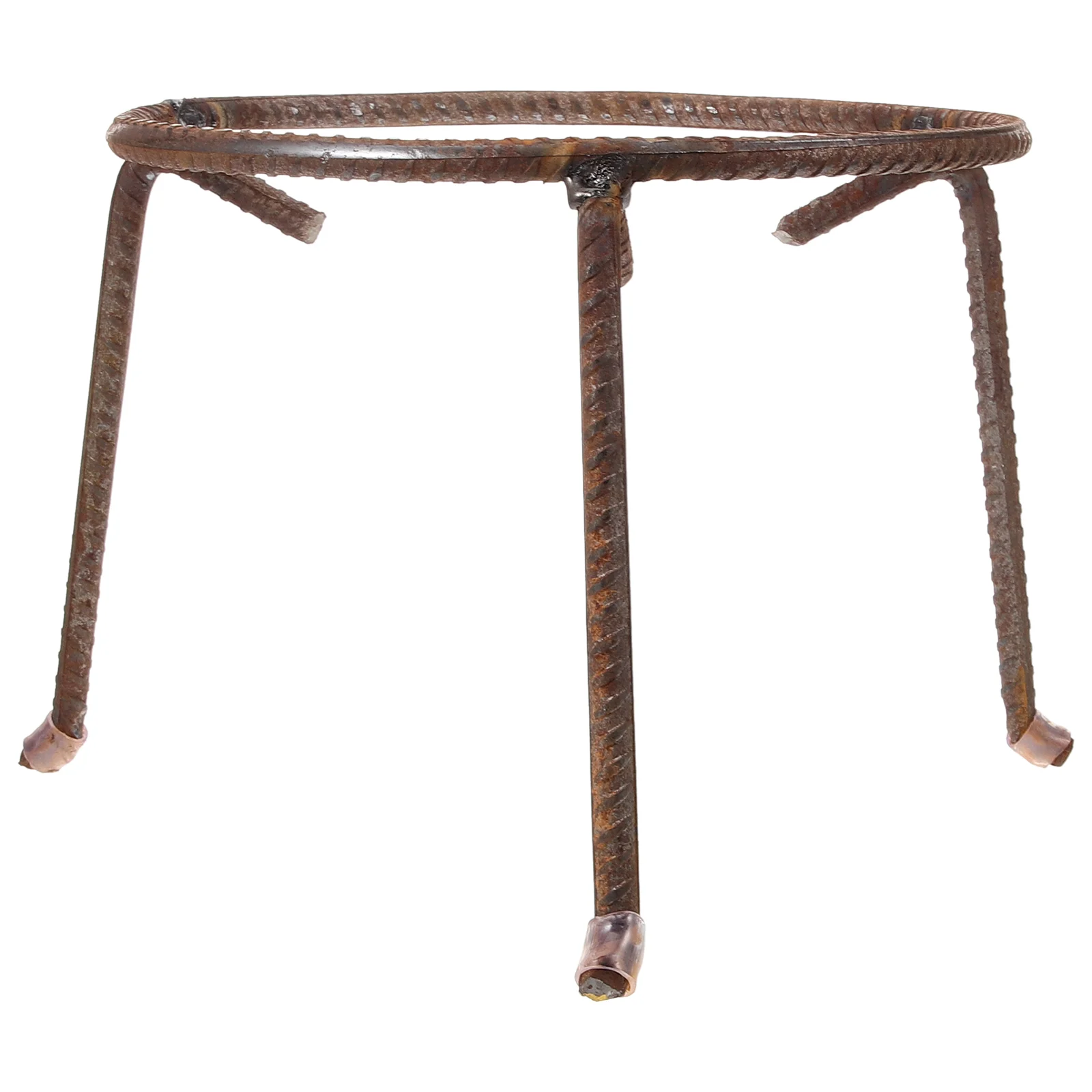 Trípode para leña para pícnic al aire libre, estante para ollas, anillo redondo de acero, estufa de barbacoa, soporte triangular para lavabo (trípode mediano), soporte para Wok