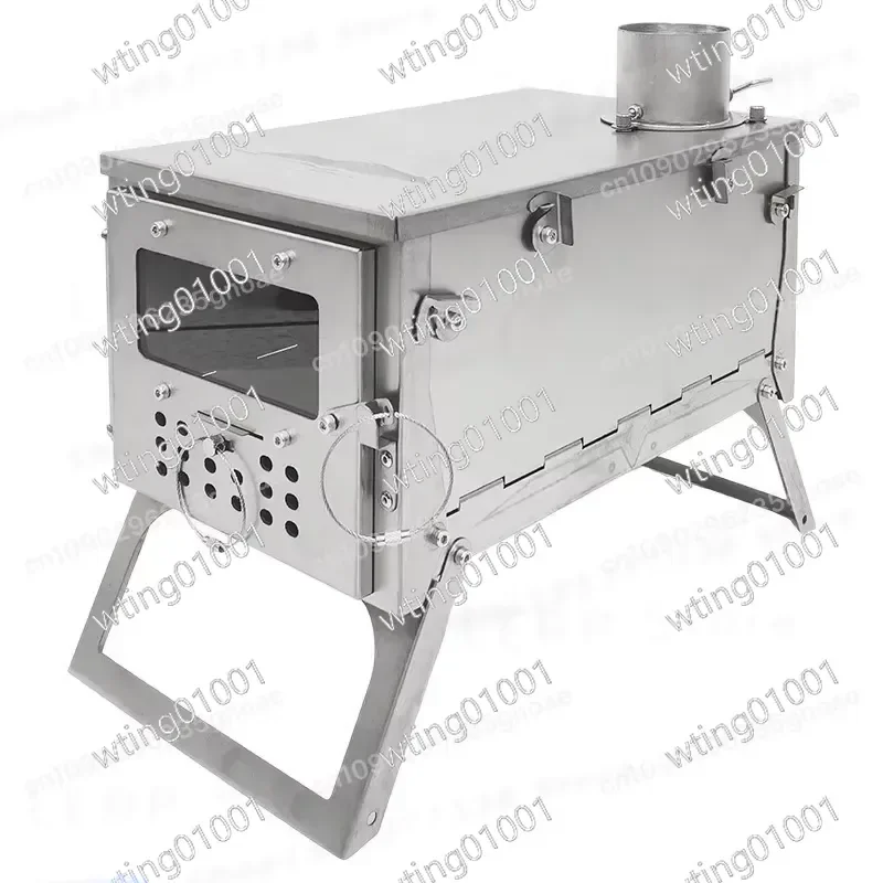 for Camping Tent Stove Collapsible Wood Burning Stove Stainless Steel Outdoor Hot Tent Heater Portable Firewood Stove