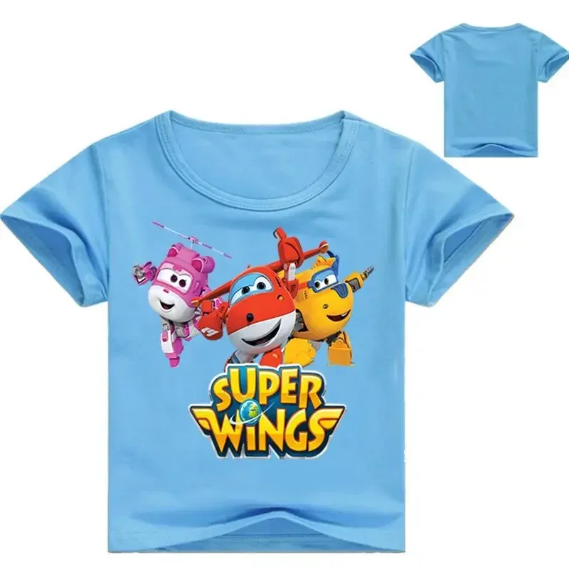 Super Wings Kinder Baumwolle Jungen Sommer Casual Tops Mädchen Kurzarm T-shirt Grafik T Shirts Jugend Kleidung Kleinkinder Tops