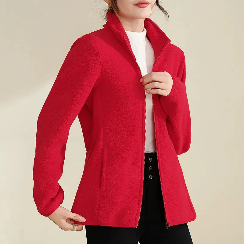 

Polar Fleece Jacket Women's Autumn Winter New Loose Cashmere Warm Cardigan Short Outerwear Joker Fleece Coat Female Fashion Tops