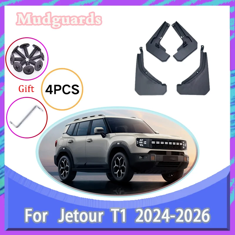 4PCS Car Mudflaps For Jetour T1 Accessories 2025 Shanhai T1 Freedom 2024 2026 Mudguards Mud Guards Splash Guards Wheel Fenders