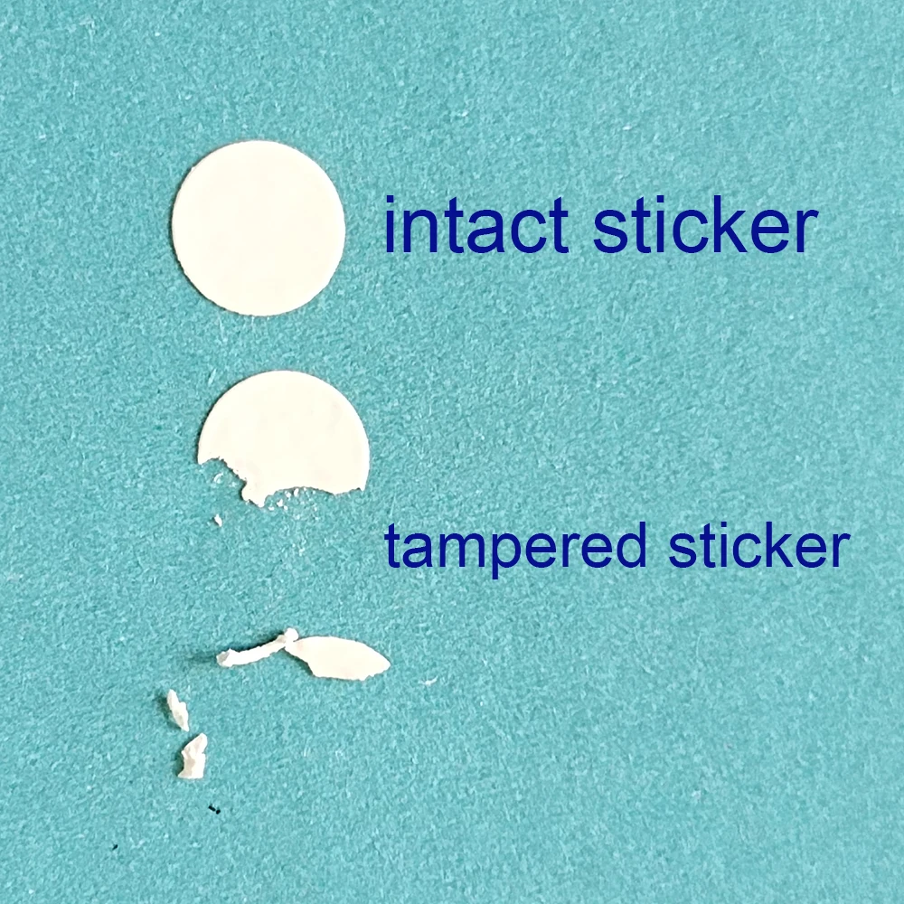 보안 도장 전자 장치 나사 구멍 커버 제거 방지 스티커, 순백색 탬퍼, 명백한 보증 공백, 560 개, 7mm