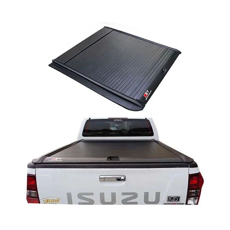 Tonneau Cover Roller Lid Pick up Truck Hard Bed Car Retractable Aluminium Alloy for Isuzu Dmax Black 4X4 Pickup Truck Cars Autos