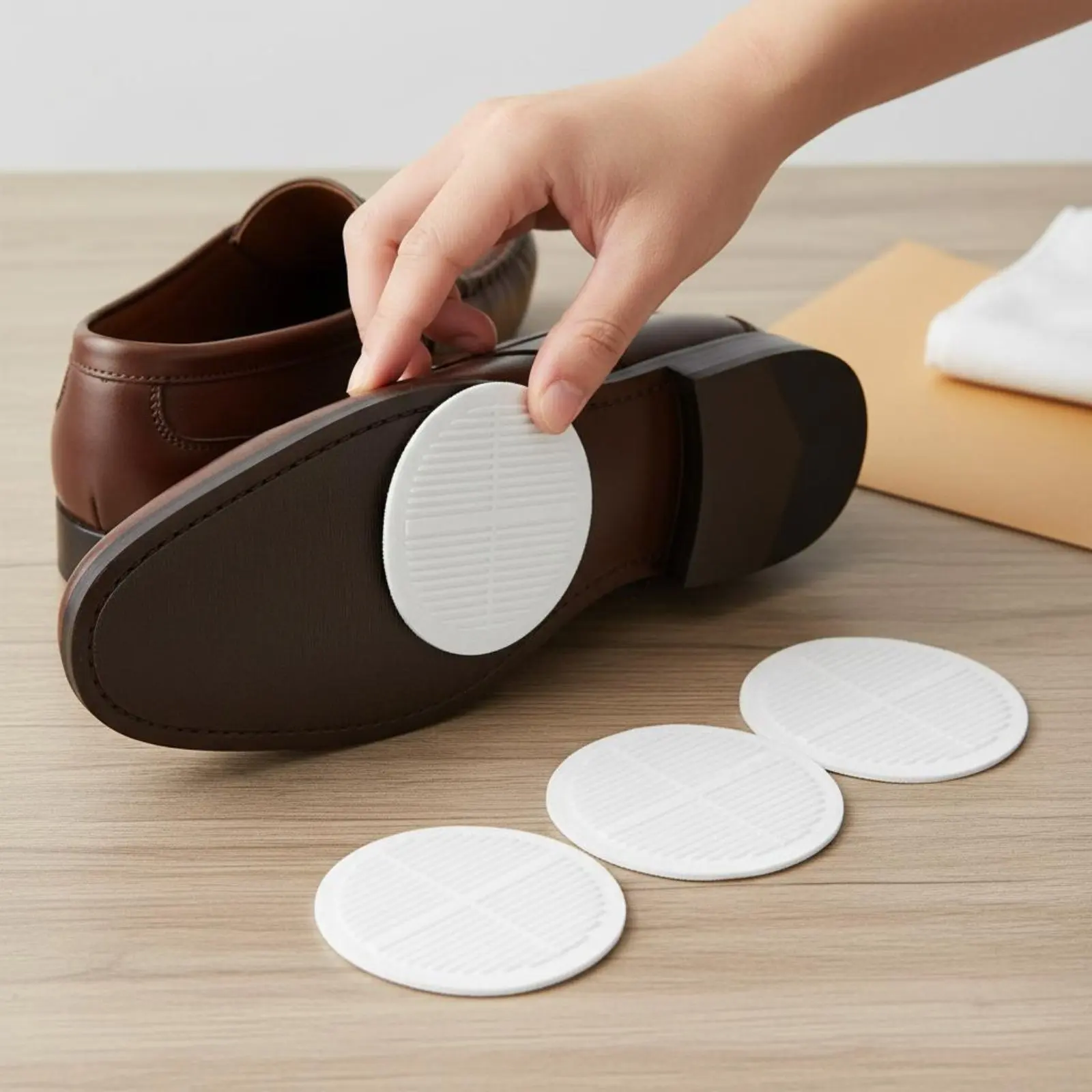 4 Pieces Round Sole Protector Pad Noise Reducing Wear-Resistant Sole Cover autoAdhesive Shoe Grip Textured Design