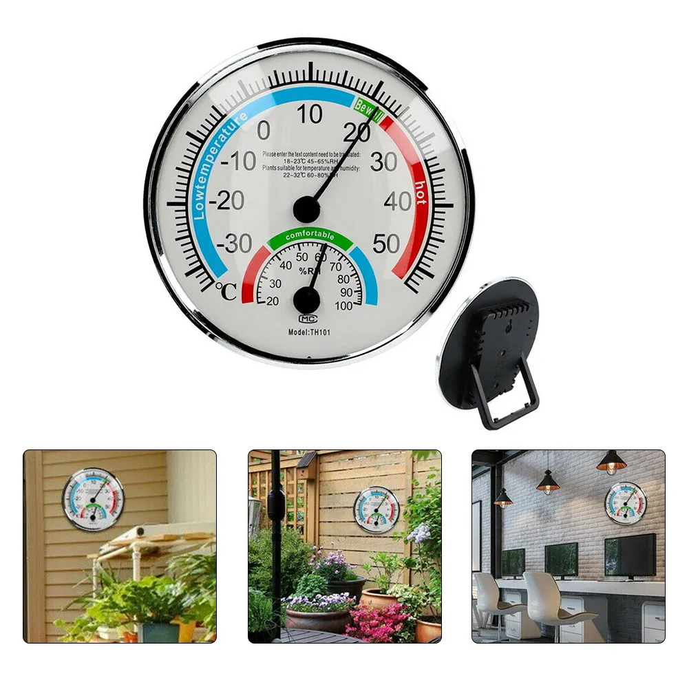 Analog Thermometer Hygrometer - Indoor Outdoor Humidity Temperature Gauge for Home Office Garden Restaurant Climate Control
