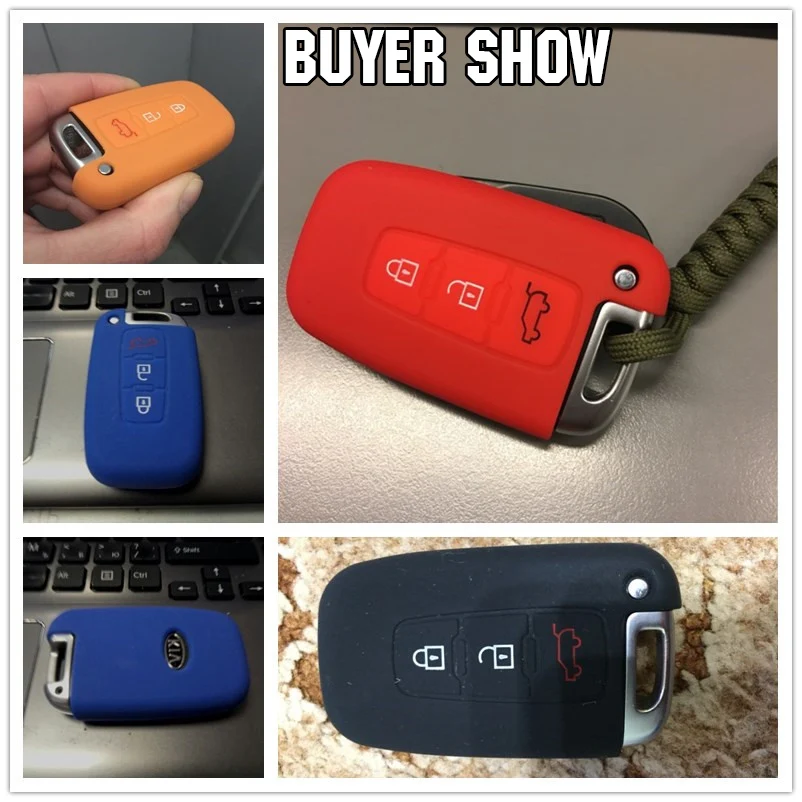 3 Button Silicone Remote Key Cover Case Fob For Hyundai Equus Genesis Veloster for KIA Sportage Optima Soul Azera Sorento
