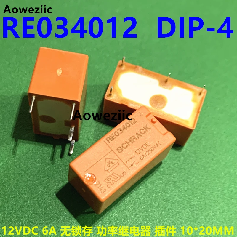 RE034012 RE034024 12V 24V Electromagnetic Relay Normally Open 4-pin 6A Universal RE030012 024