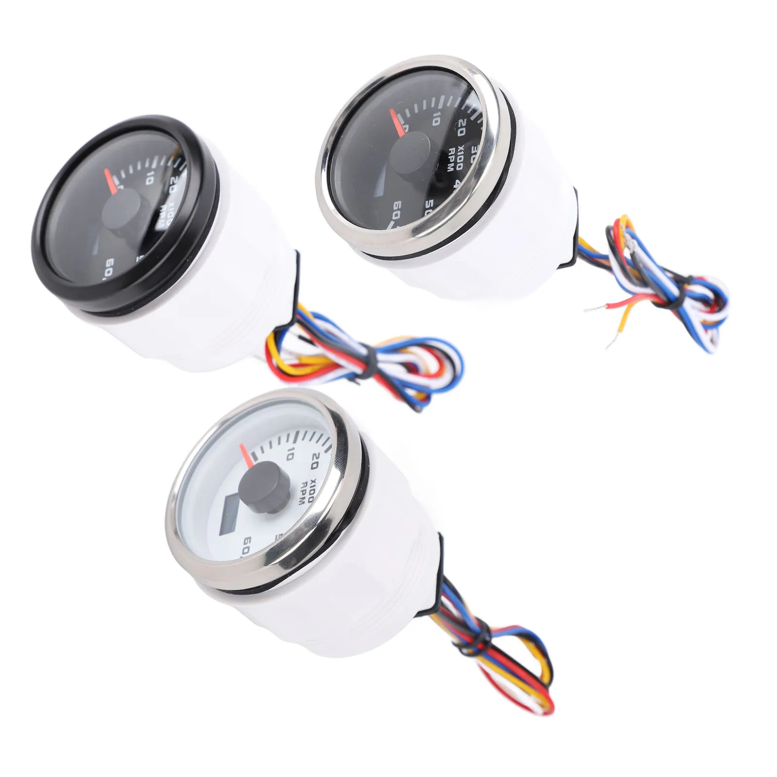 Tachometr samochodowy 52mm 2 cale 6000RPM z licznikiem motogodzin, 7-kolorowe podświetlenie, zestaw miernika obrotów do ciężarówki, traktora, samochodu, kampera, łodzi, nowy