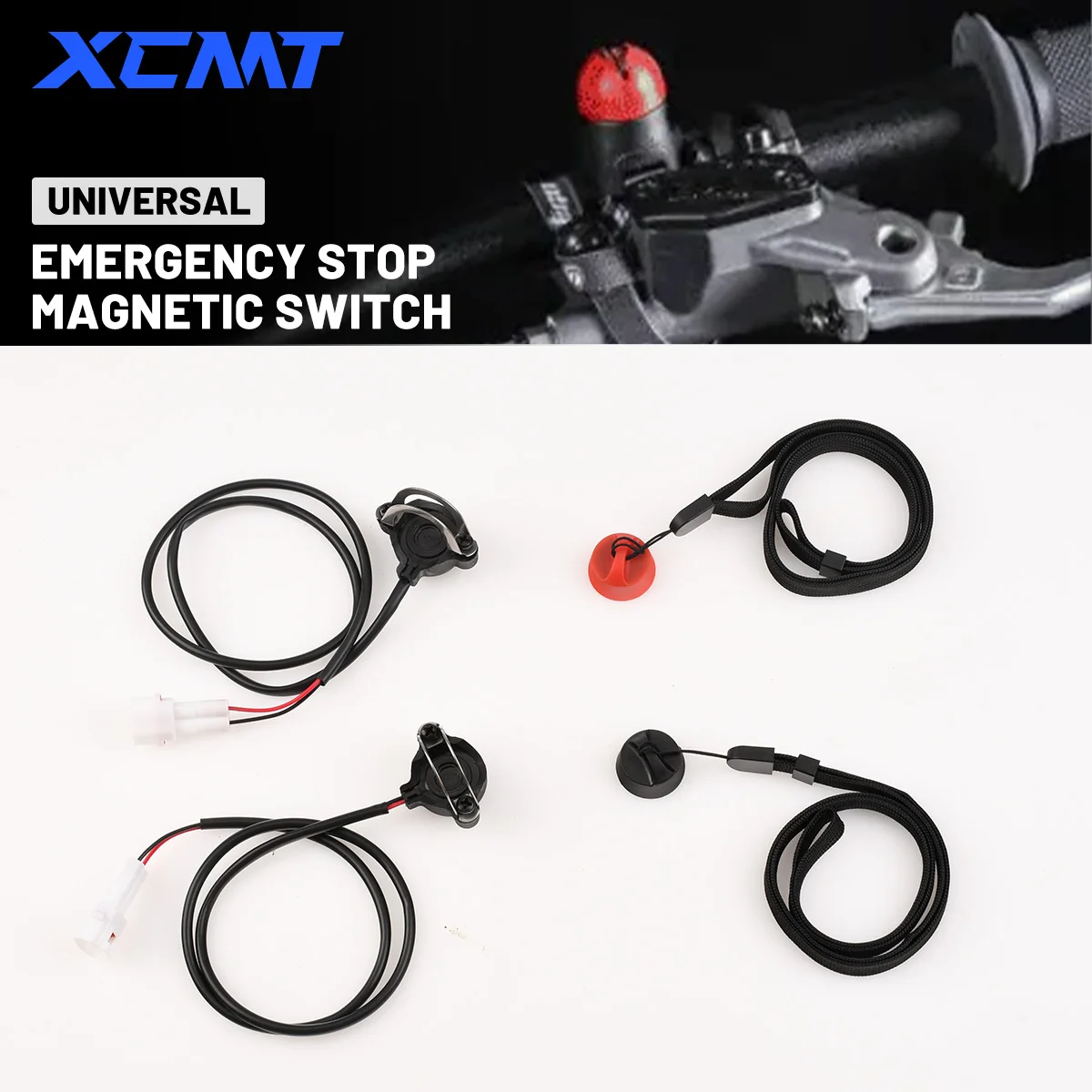 Interruptor de emergência para motor de motocicleta, tampa superior magnética com alça de pulso liga/desliga para honda xcf yamaha kawasaki suzuki
