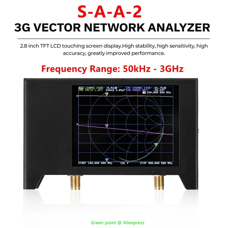 

2.8'' Touch Screen 3G Vector Network Analyzers S-A-A-2 NanoVNA V2 Antenna Tester HF VHF UHF Measure Duplexer Filter Send EVA Bag