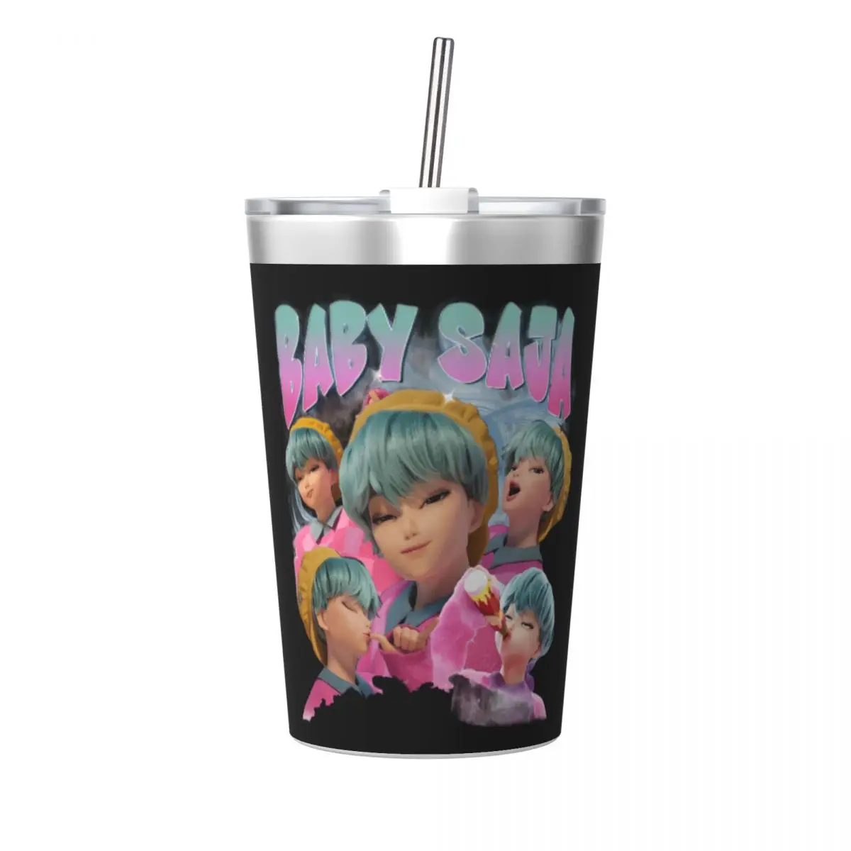 

Baby Saja Kpop Demon Hunters Tumbler 12oz for Kids Stainless Steel Double Wall Vacuum Insulated Tumblers Mug With Straw