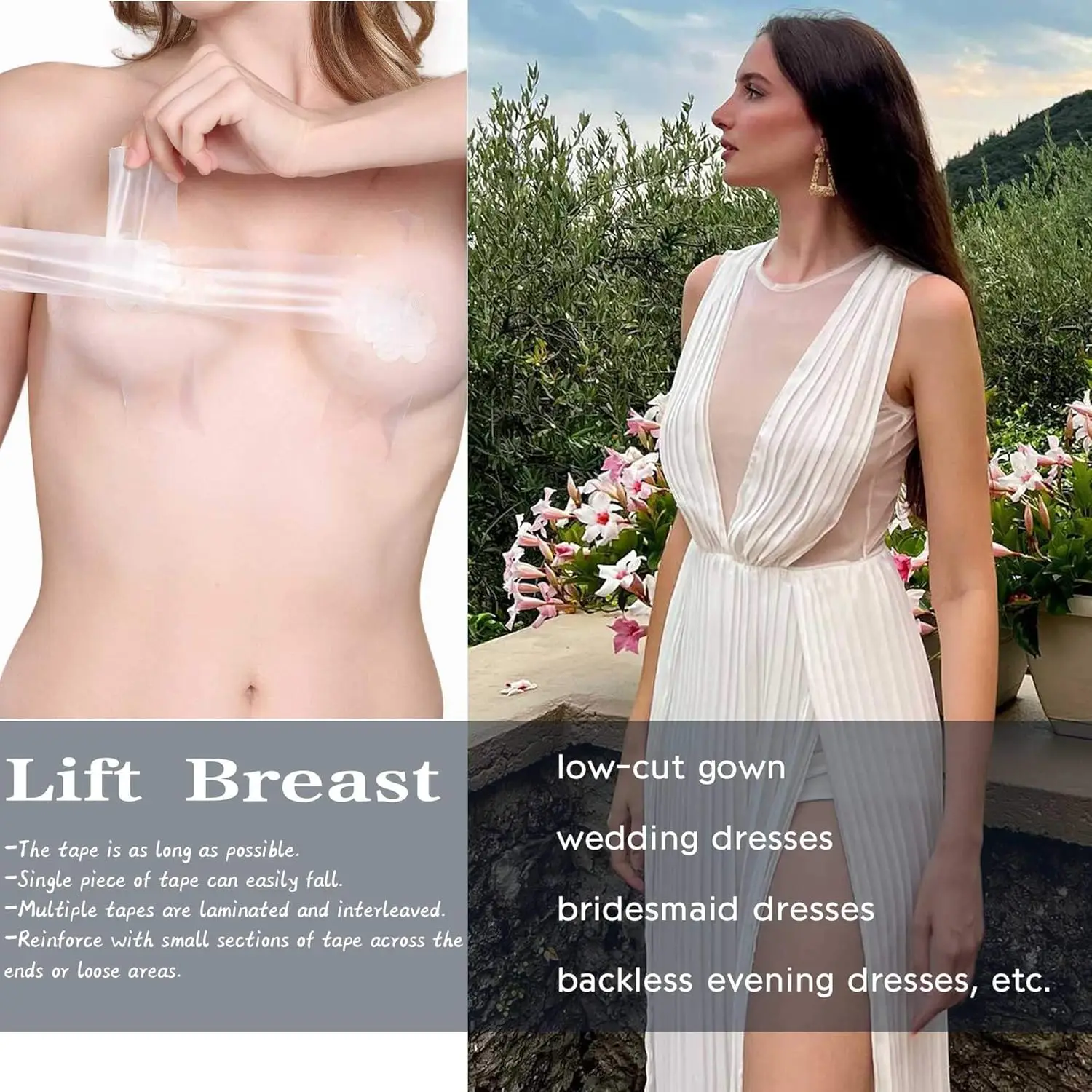 Pita pembesar payudara transparan dan sepasang bunga silikon 6,5cm, tanpa penutup puting, fashion, medis, olahraga, BOOP body