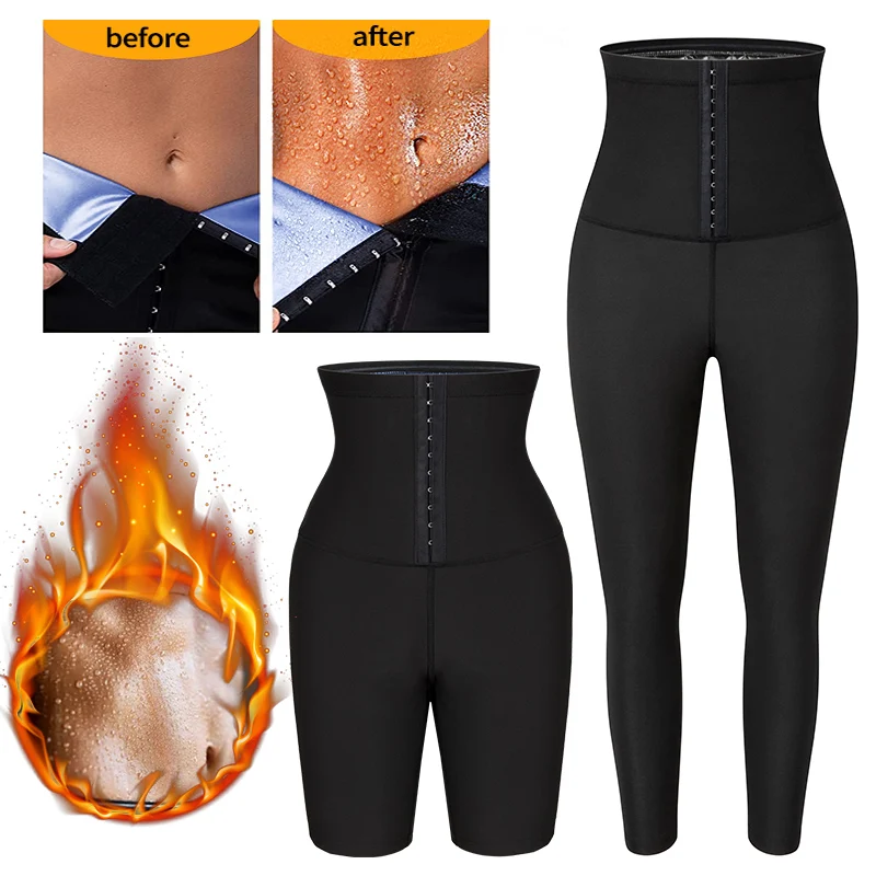 

Sweat Sauna Pants Body Shaper Weight Loss Slimming Waist Trainer Shapewear Tummy Hot Thermo Leggings Five/Nine Point Shorts