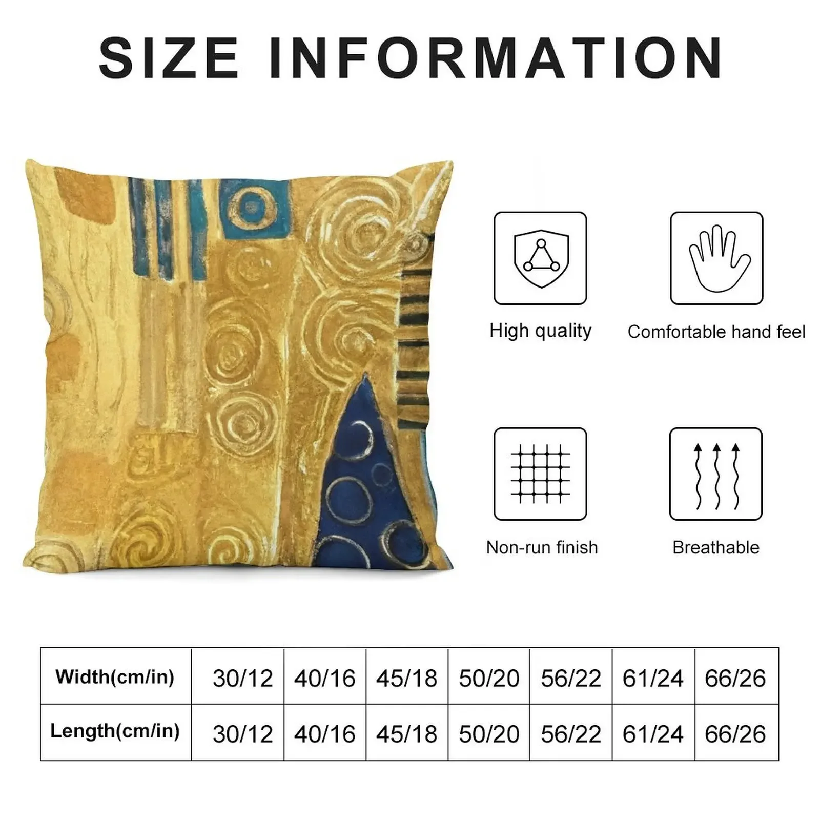 Gustav Klimt Gold Abstract Pattern Throw Pillow Pillowcase Christmas Pillows Anime pillow